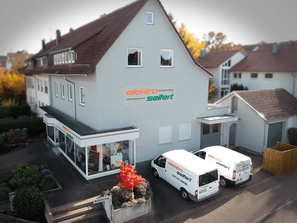 Außenansicht des Firmengebäudes von Elektro Seifert in Ludwigsburg